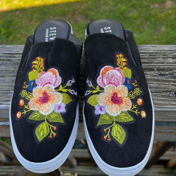 Steven by Steve Madden Natural Confort Natun Slip-On Embroidered Mules Size 8 - Picture 3 of 16